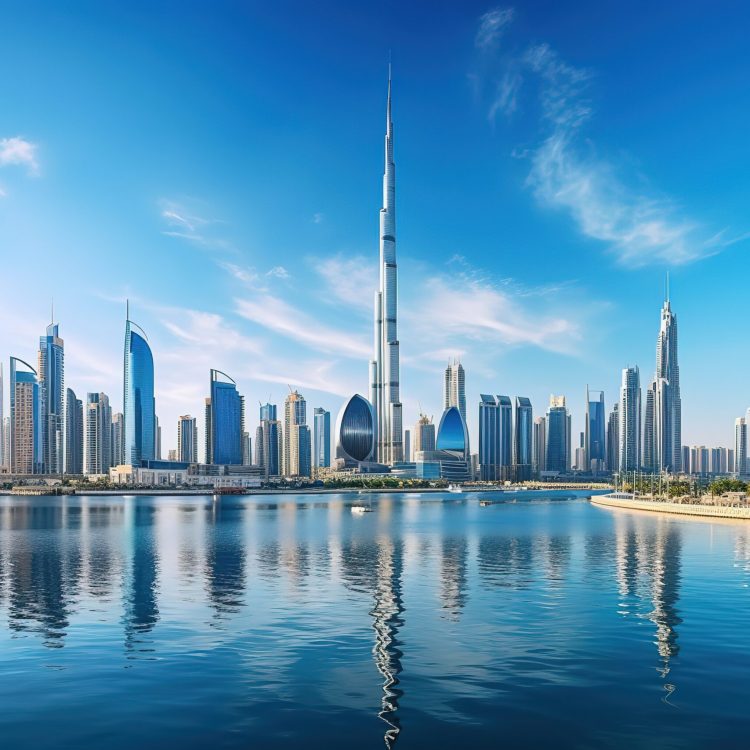 DUBAI ,UNITED ARAB EMIRATES-FEBRUARY 18, 2017: Beautiful Dubai downtown at the sunset,Dubai,United Arab Emirates DUBAI ,UNITED ARAB EMIRATES-FEBRUARY 18, 2017: Beautiful Dubai downtown at the sunset,Dubai,United Arab Emirates